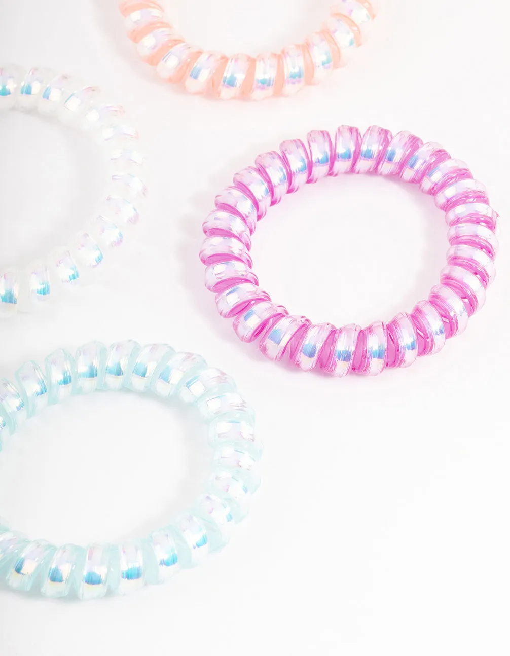 Metallic Coil Hair Tie 4-Pack