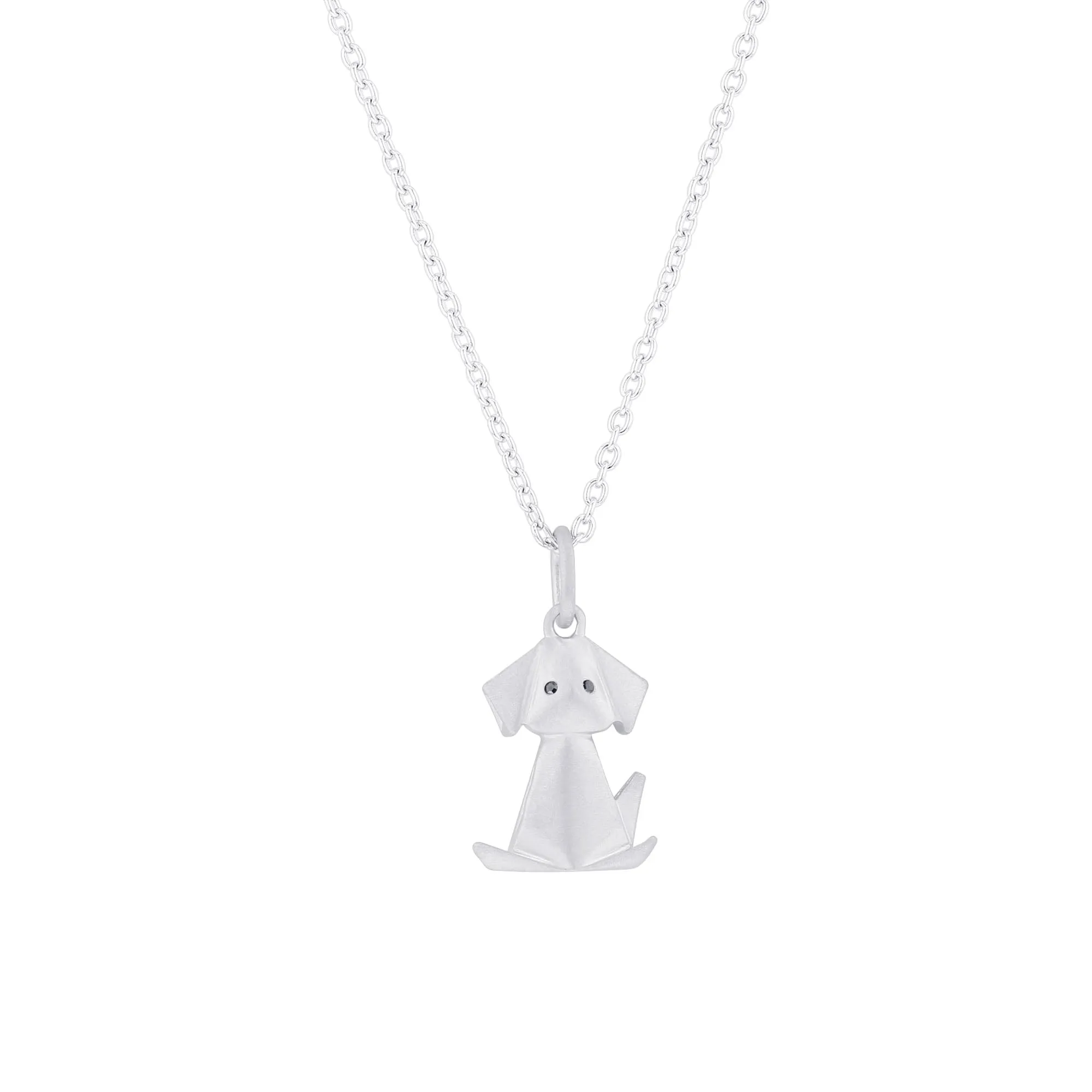 Mini Origami Dog Diamond Necklace