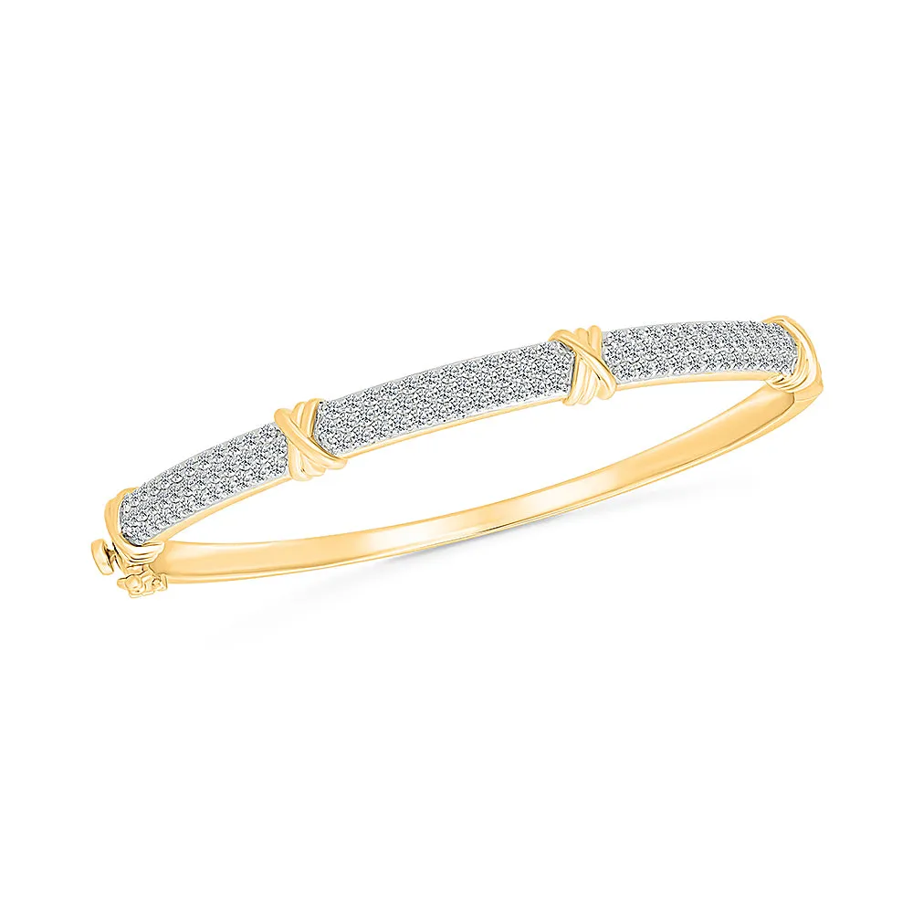 Modern Minimalist Gold & Diamond Bangle