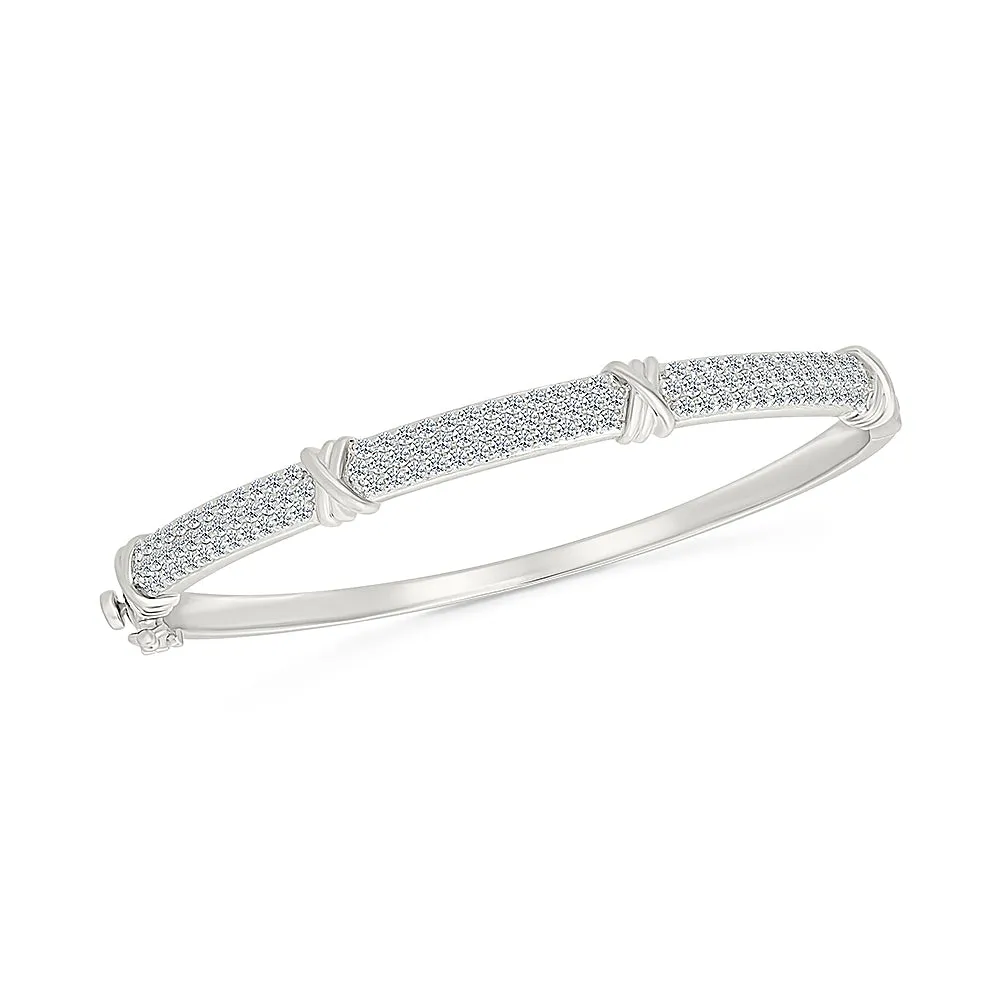 Modern Minimalist Gold & Diamond Bangle