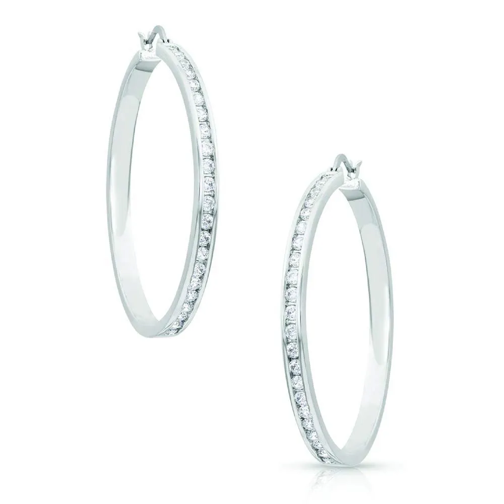 Montana Silversmiths Star Light Lined Hoop Earrings