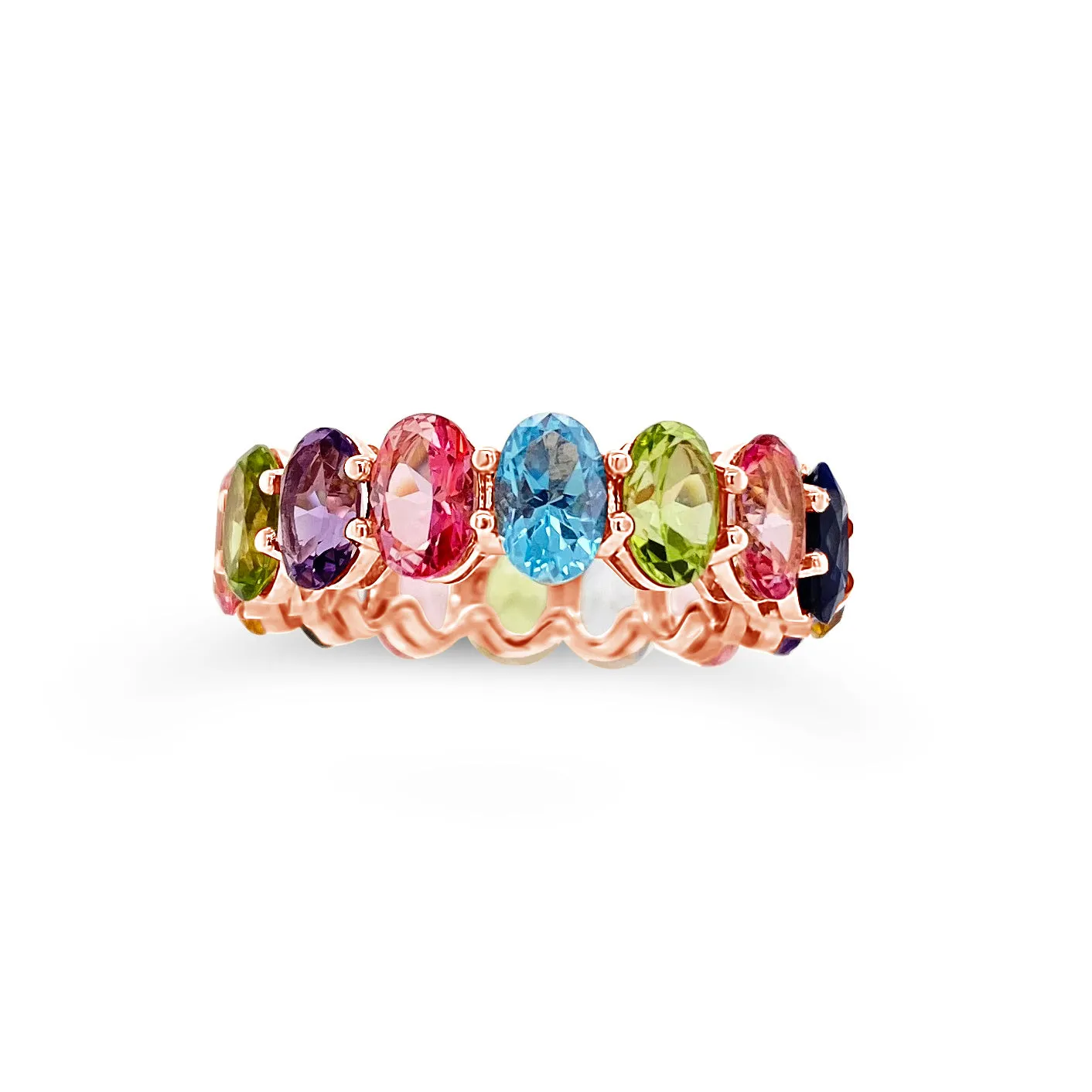 Multicolor Gemstone Eternity Ring