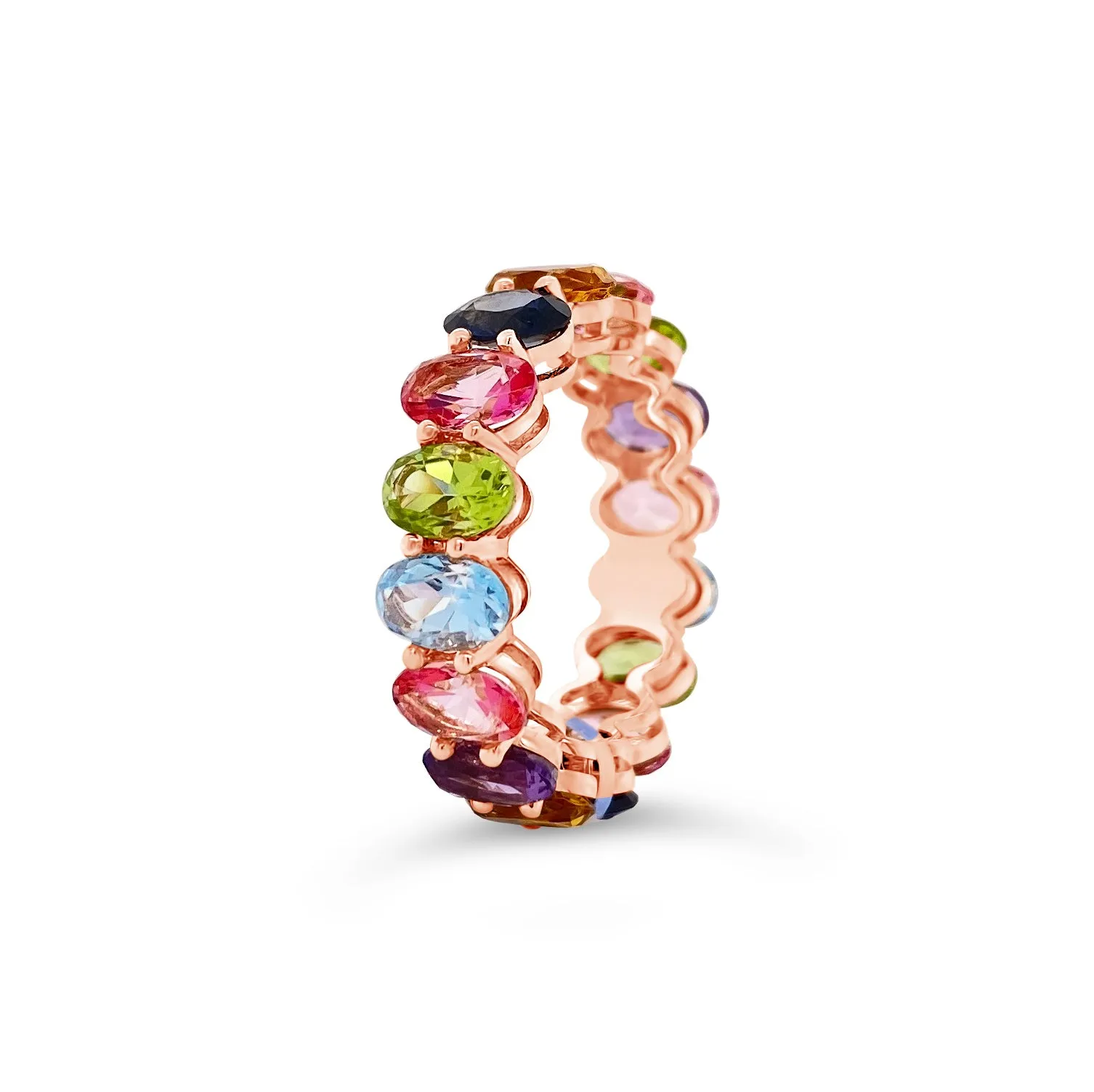 Multicolor Gemstone Eternity Ring