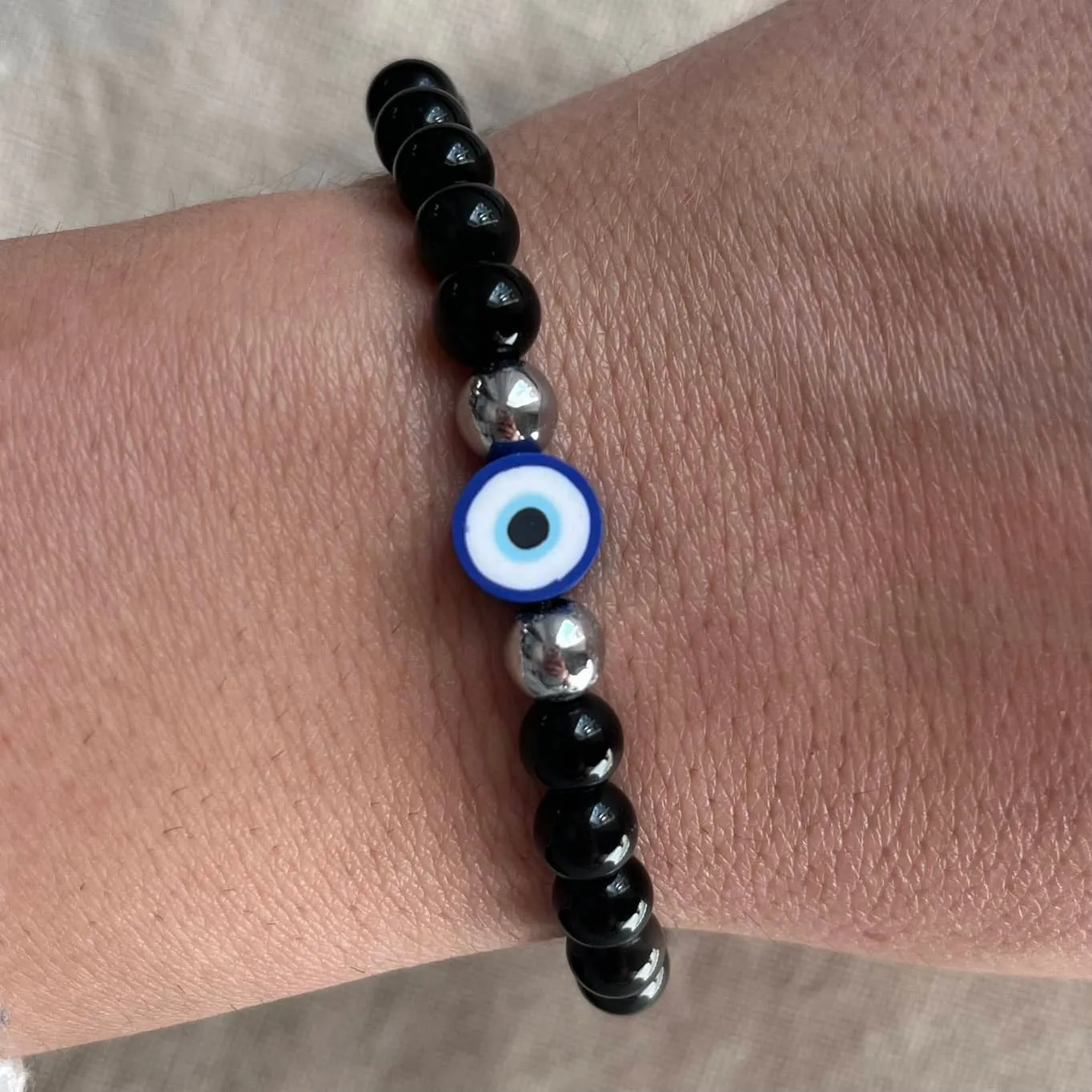 Mystic Protector Evil Eye Bracelet - Obsidian