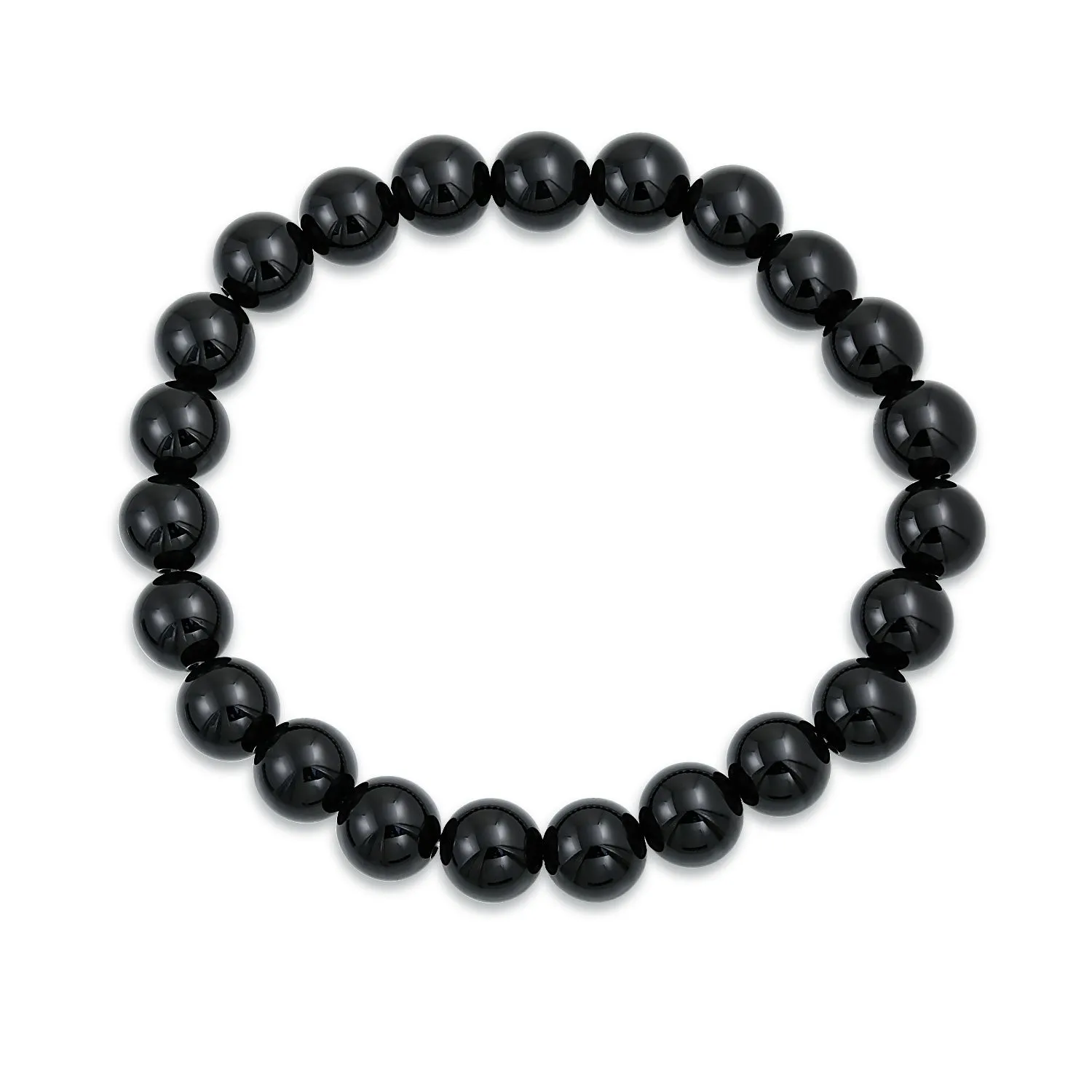 Natural Multi-Color Gemstone 8MM Bead Stackable Stretch Bracelet for Men Unisex