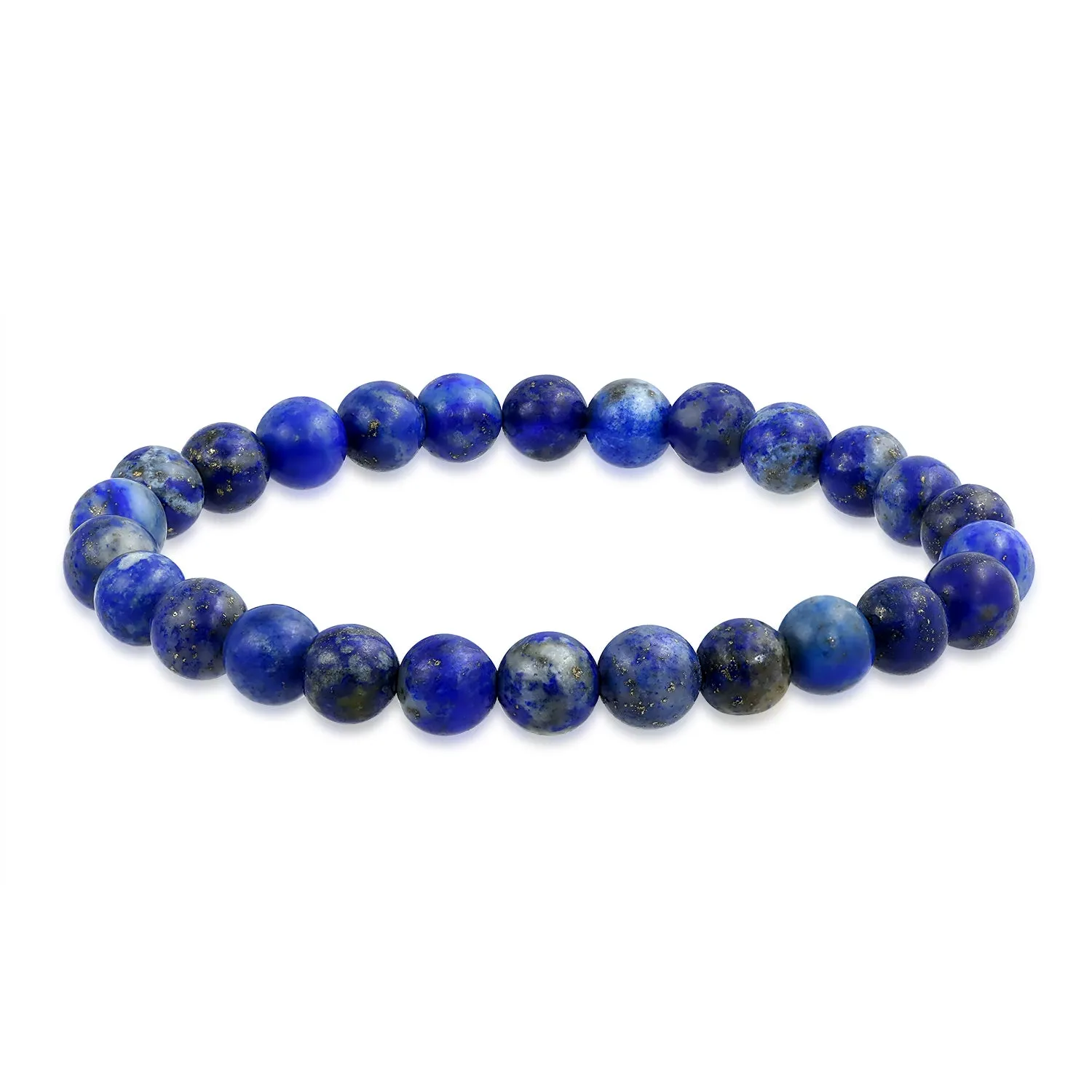 Natural Multi-Color Gemstone 8MM Bead Stackable Stretch Bracelet for Men Unisex