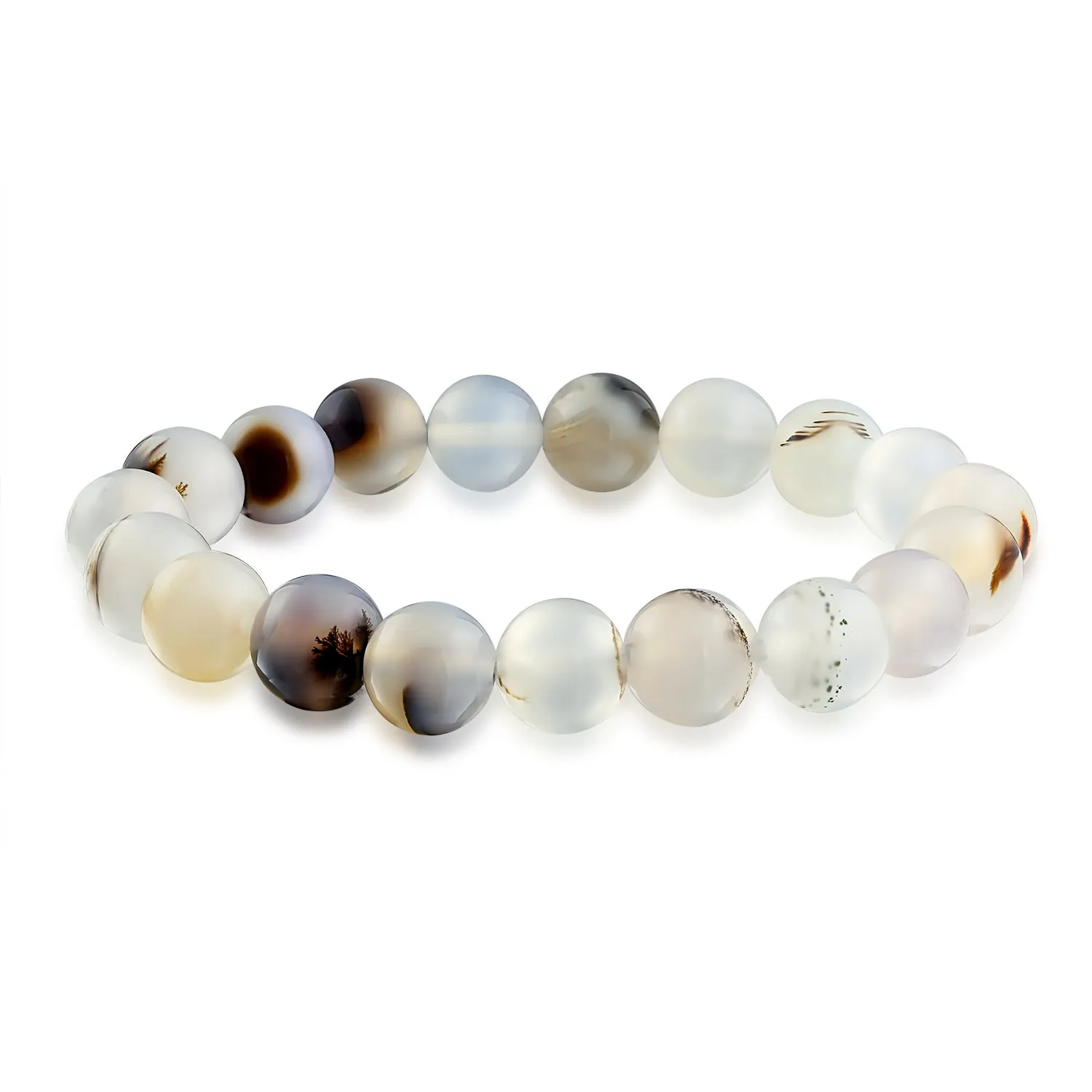 Natural Multi-Color Gemstone 8MM Bead Stackable Stretch Bracelet for Men Unisex