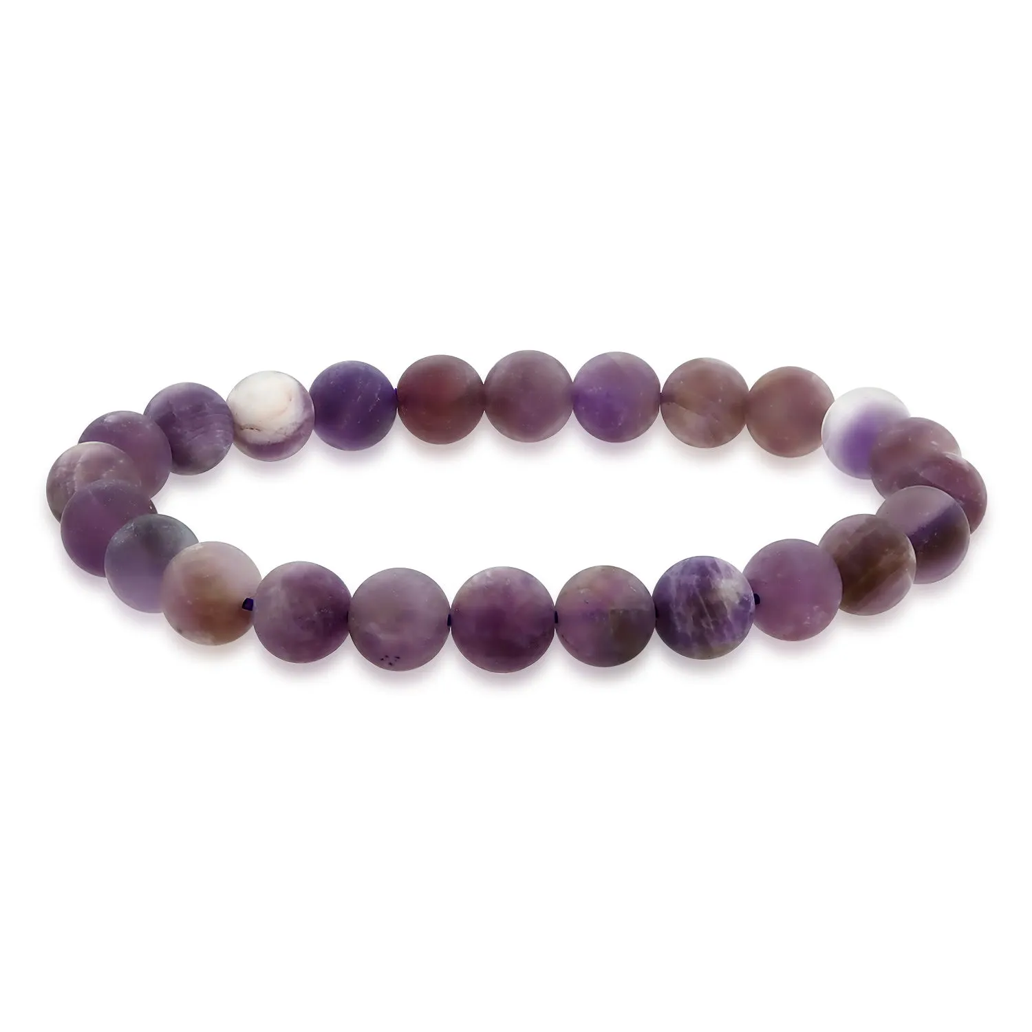 Natural Multi-Color Gemstone 8MM Bead Stackable Stretch Bracelet for Men Unisex