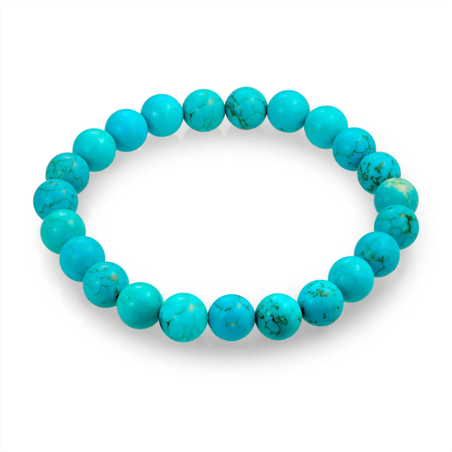 Natural Multi-Color Gemstone 8MM Bead Stackable Stretch Bracelet for Men Unisex