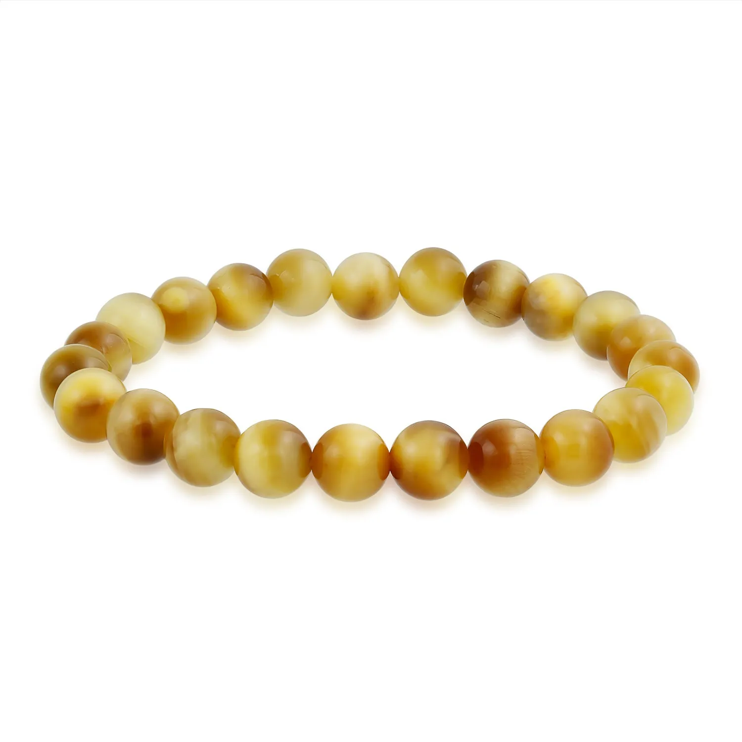 Natural Multi-Color Gemstone 8MM Bead Stackable Stretch Bracelet for Men Unisex