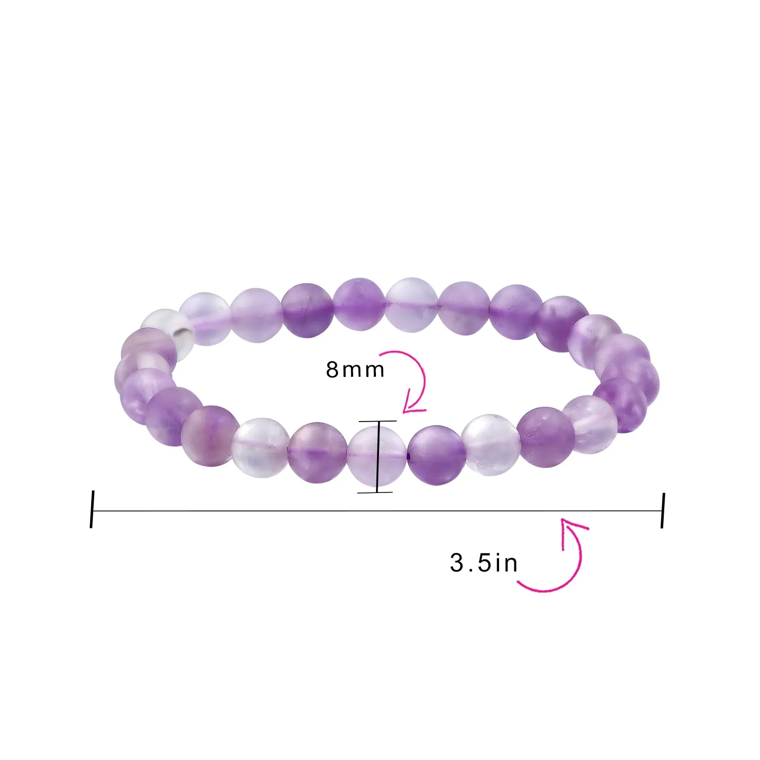 Natural Multi-Color Gemstone 8MM Bead Stackable Stretch Bracelet for Men Unisex