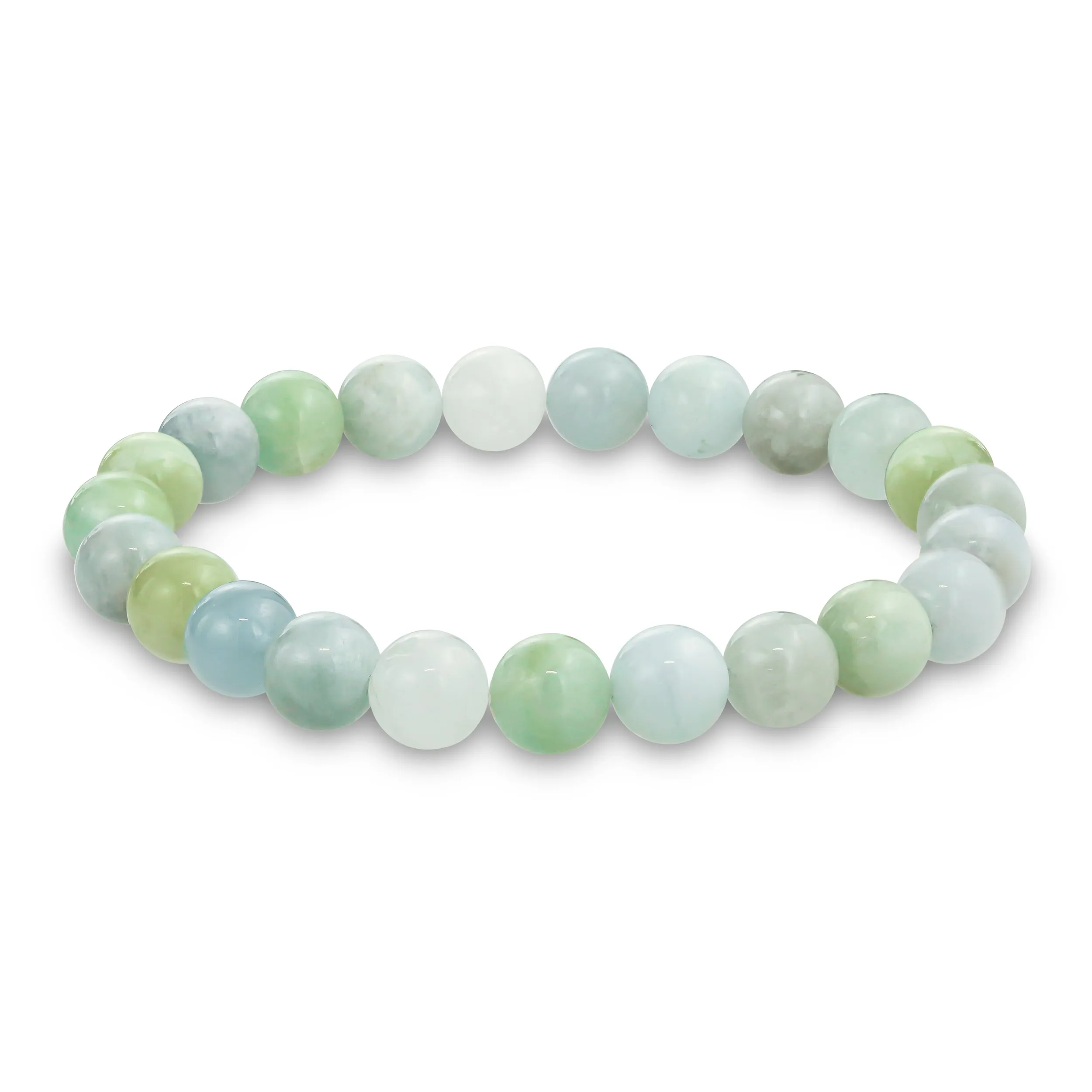 Natural Multi-Color Gemstone 8MM Bead Stackable Stretch Bracelet for Men Unisex