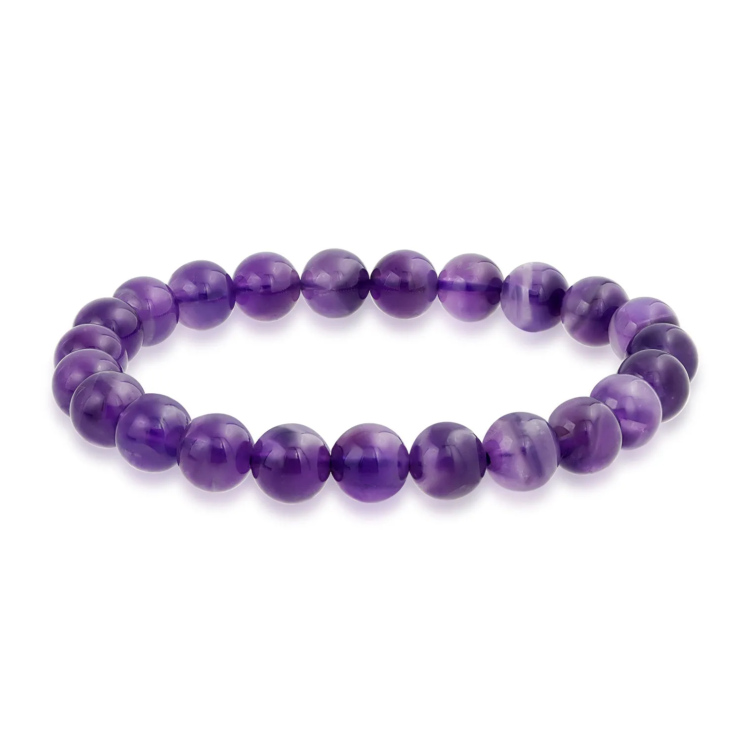 Natural Multi-Color Gemstone 8MM Bead Stackable Stretch Bracelet for Men Unisex