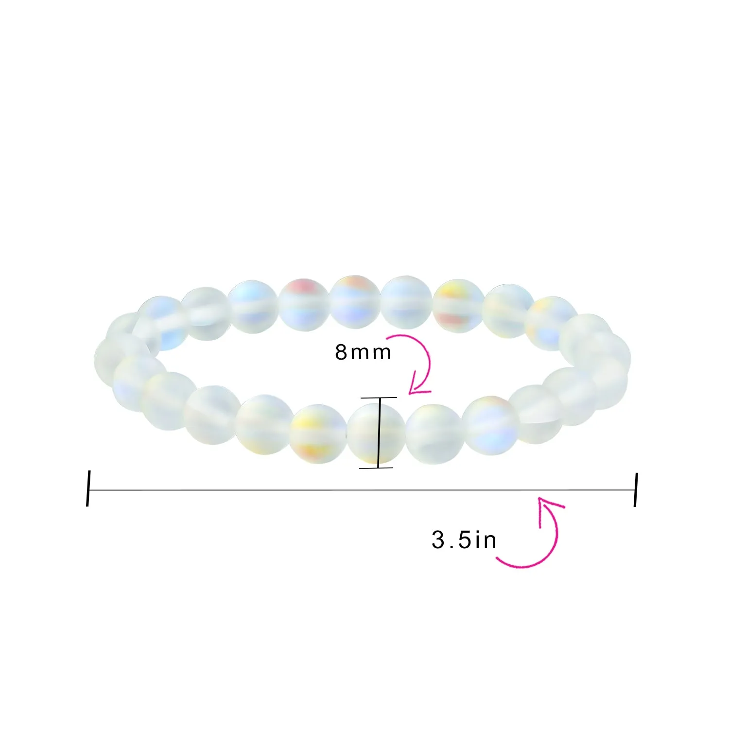 Natural Multi-Color Gemstone 8MM Bead Stackable Stretch Bracelet for Men Unisex