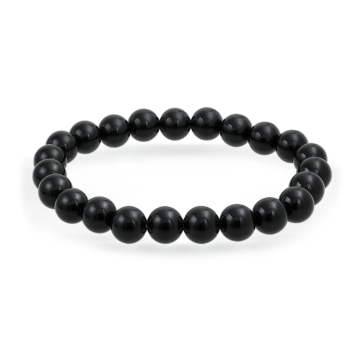 Natural Multi-Color Gemstone 8MM Bead Stackable Stretch Bracelet for Men Unisex