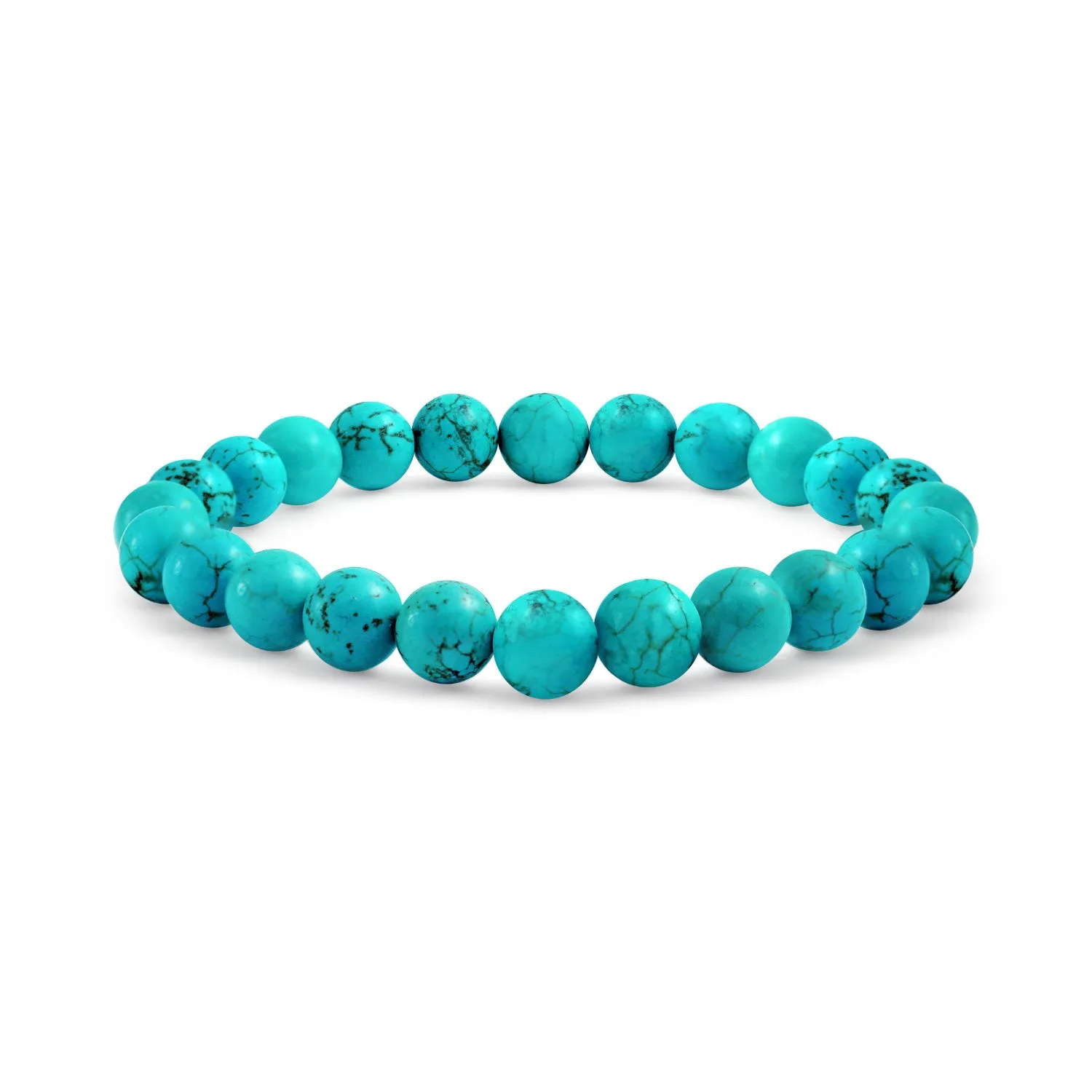 Natural Multi-Color Gemstone 8MM Bead Stackable Stretch Bracelet for Men Unisex