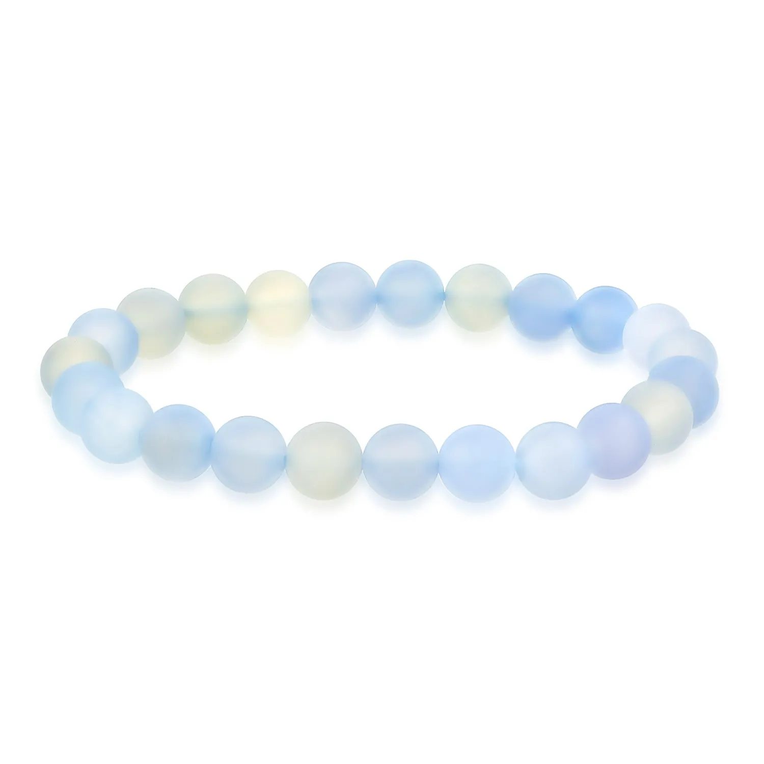 Natural Multi-Color Gemstone 8MM Bead Stackable Stretch Bracelet for Men Unisex