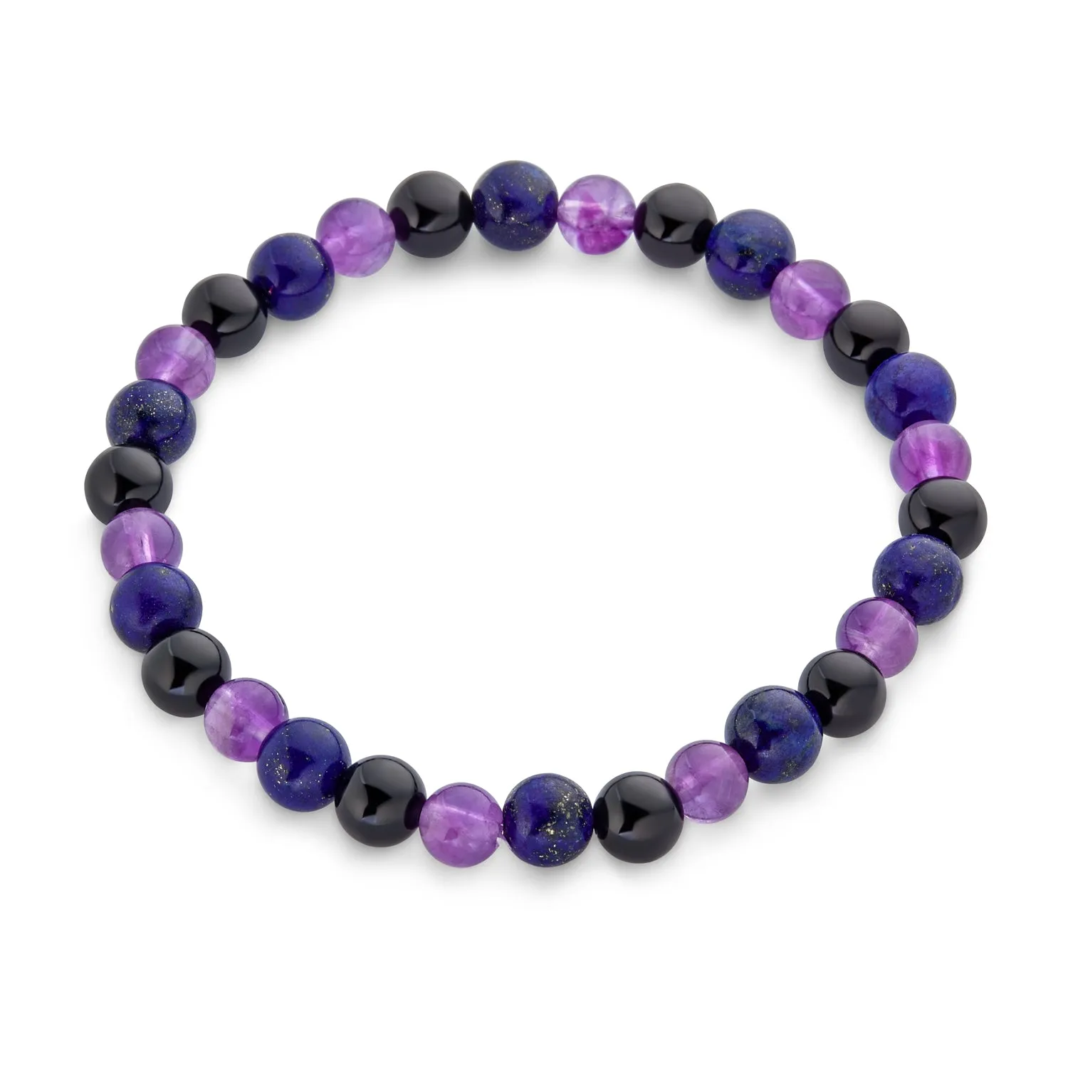 Natural Multi-Color Gemstone 8MM Bead Stackable Stretch Bracelet for Men Unisex