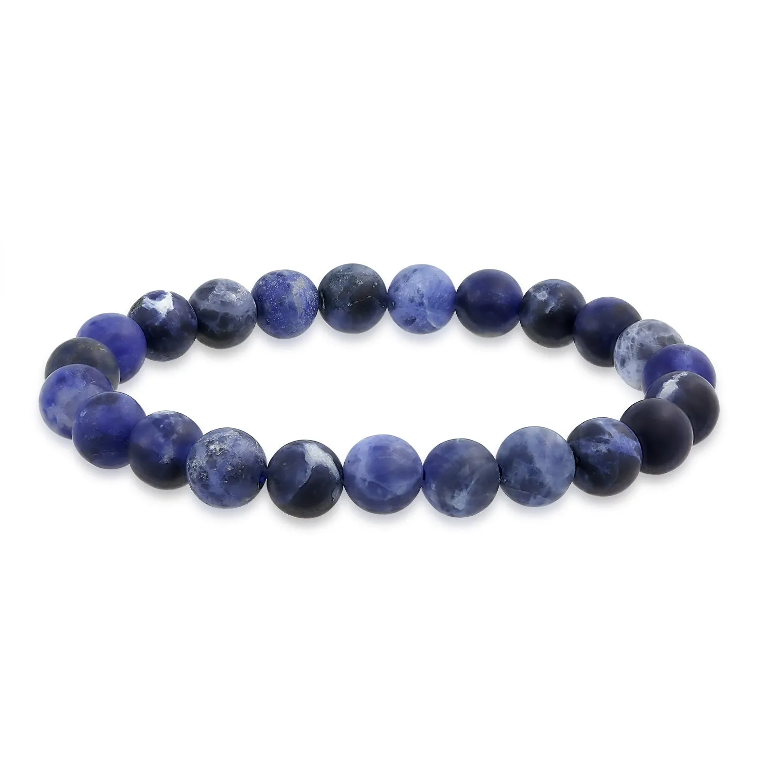 Natural Multi-Color Gemstone 8MM Bead Stackable Stretch Bracelet for Men Unisex