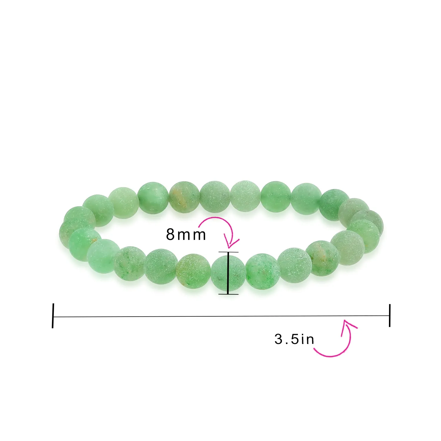 Natural Multi-Color Gemstone 8MM Bead Stackable Stretch Bracelet for Men Unisex