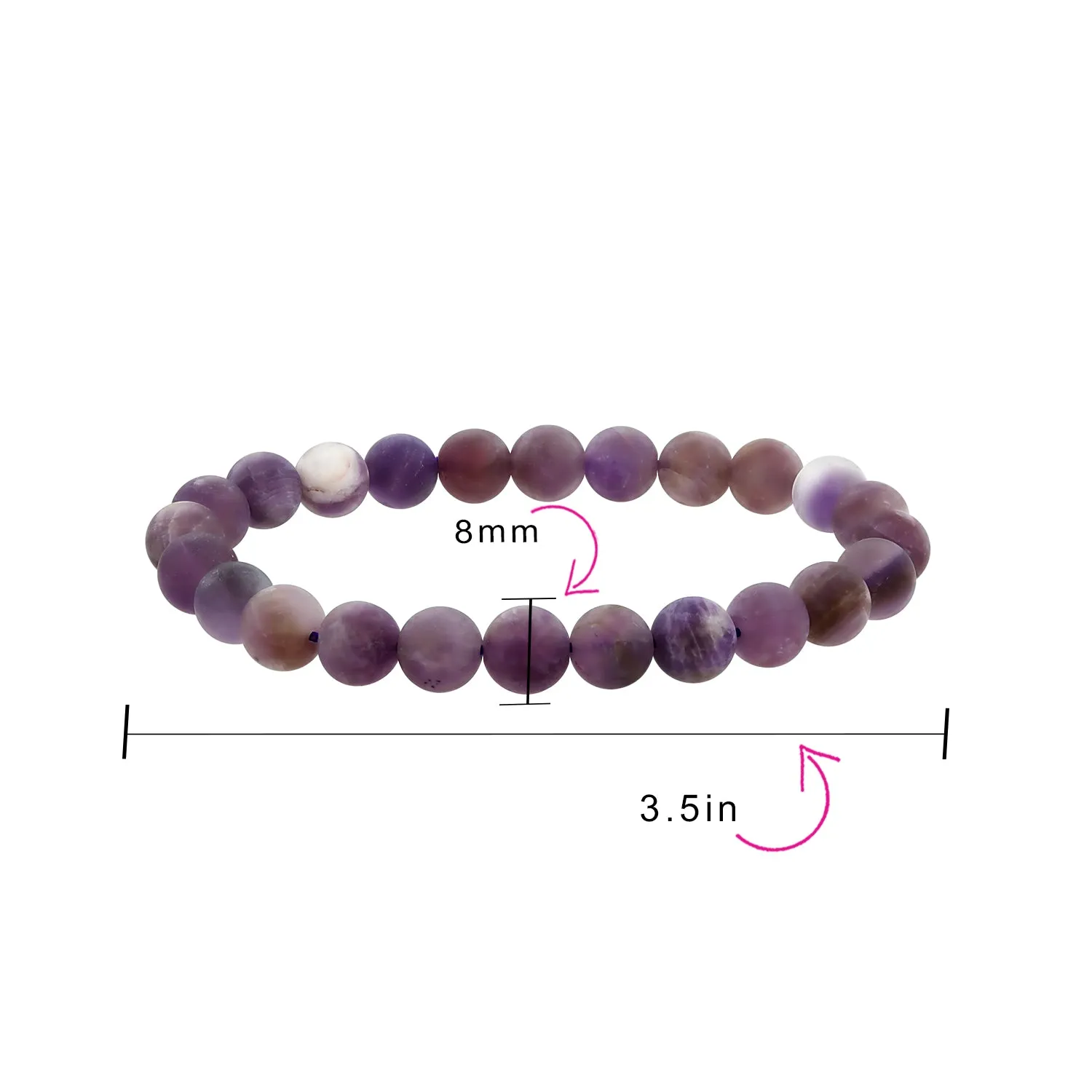 Natural Multi-Color Gemstone 8MM Bead Stackable Stretch Bracelet for Men Unisex