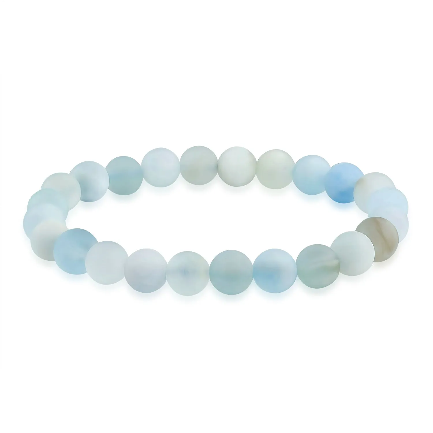 Natural Multi-Color Gemstone 8MM Bead Stackable Stretch Bracelet for Men Unisex