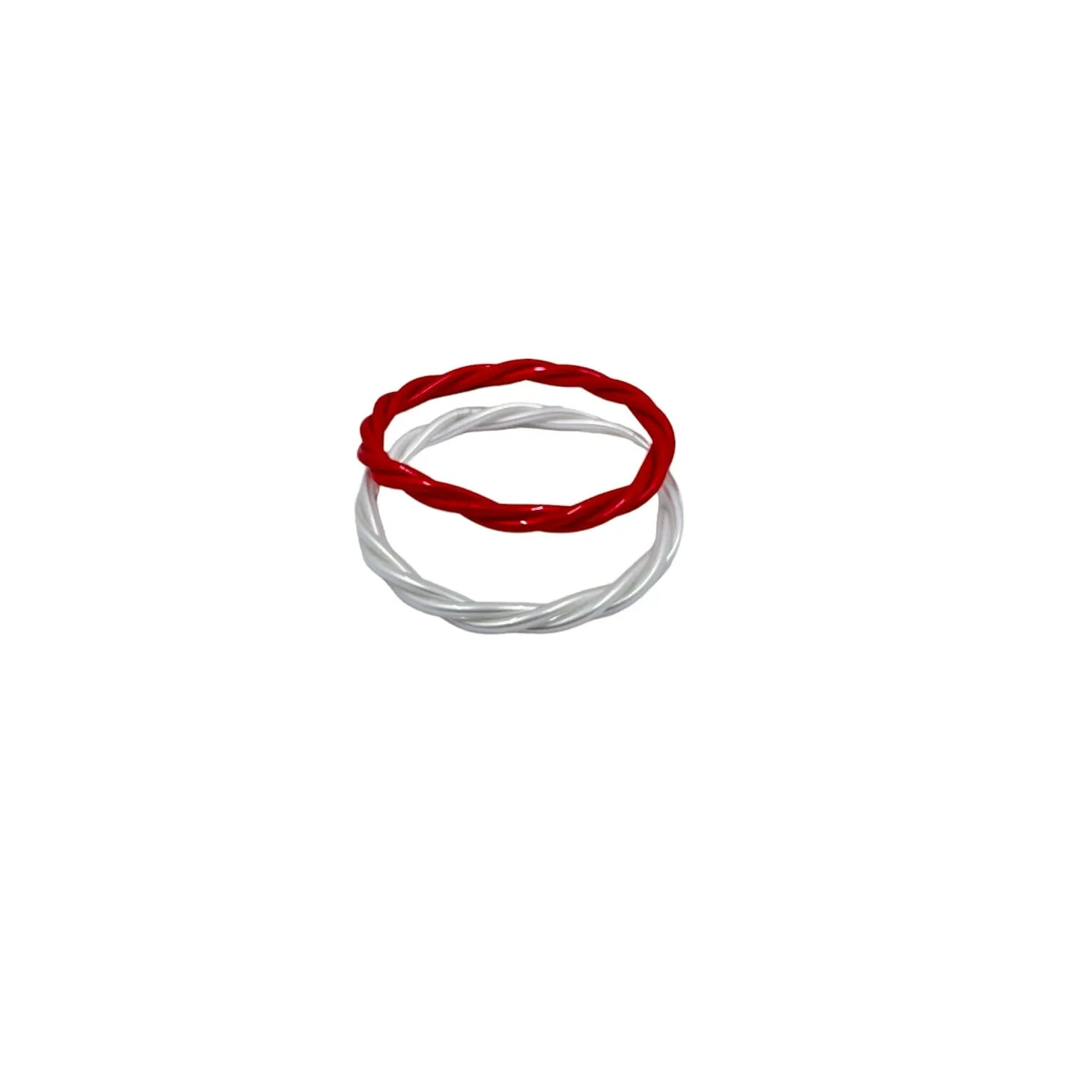 Nydia Silicone Red and White Twist Bracelet