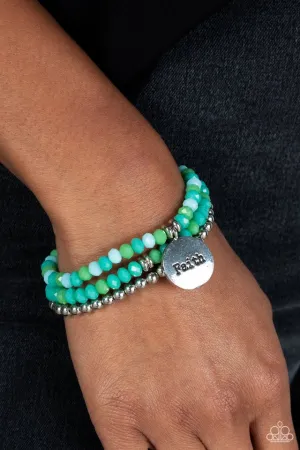 Paparazzi Bracelet ~ Fashionable Faith - Green