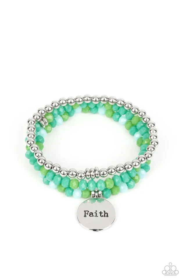 Paparazzi Bracelet ~ Fashionable Faith - Green