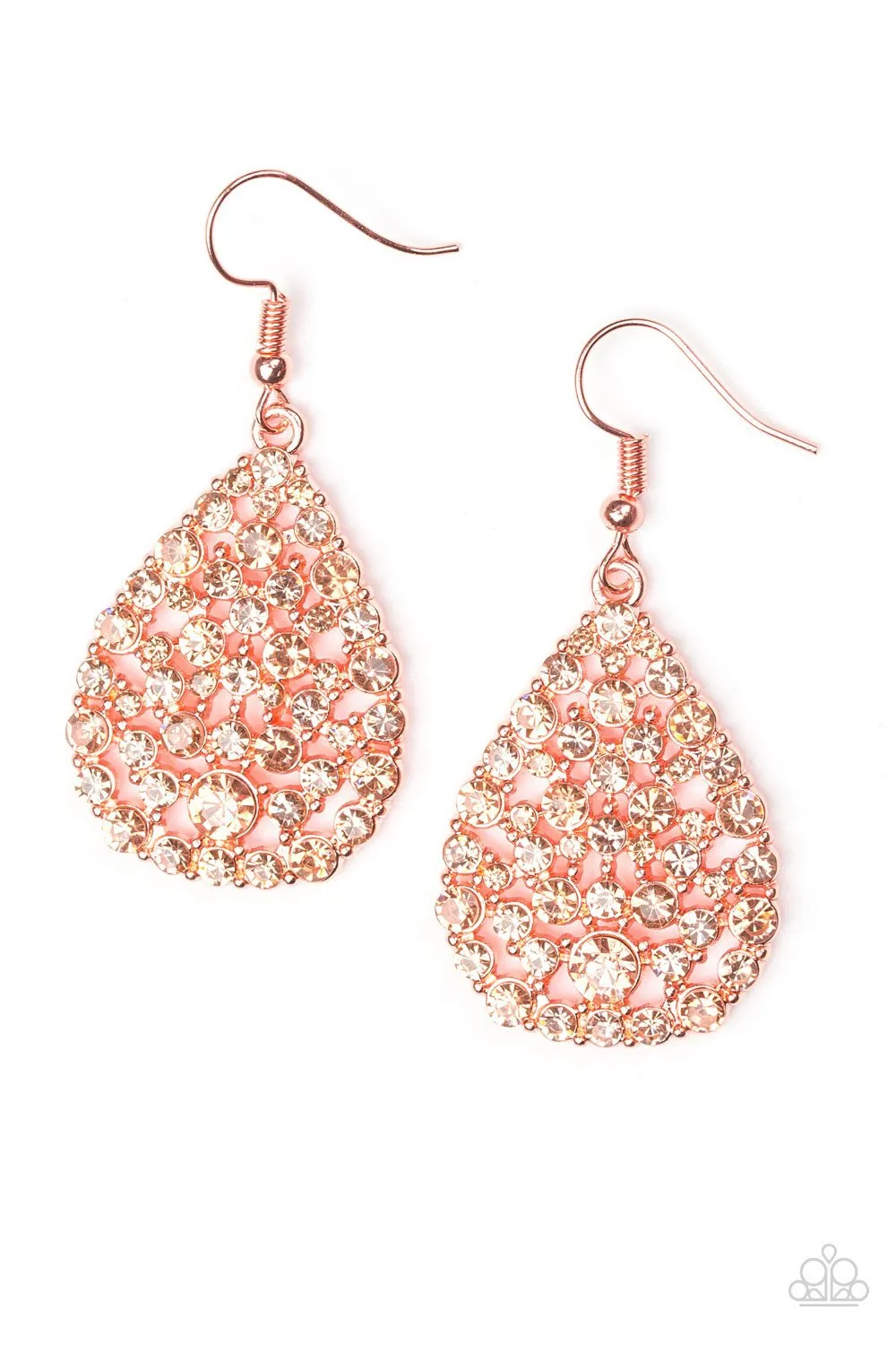 Paparazzi Earring ~ Sparkle Brighter - Copper