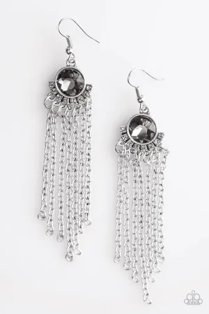 Paparazzi Earring ~ Wham GLAM! - Silver