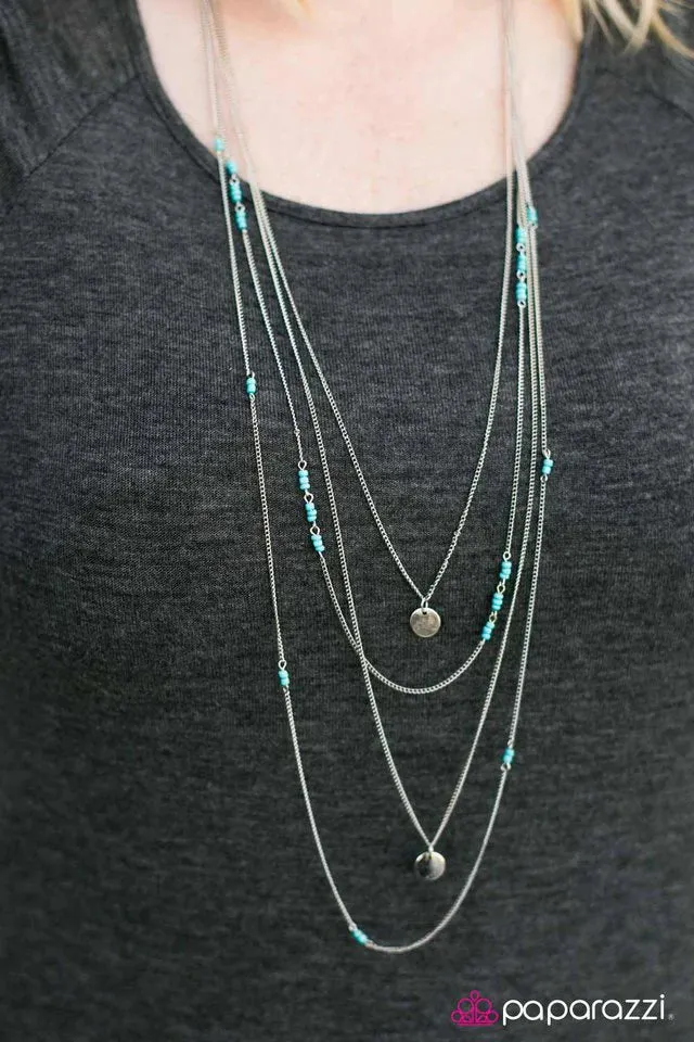 Paparazzi Necklace ~ Id Wanna BEAD Me Too! - Blue