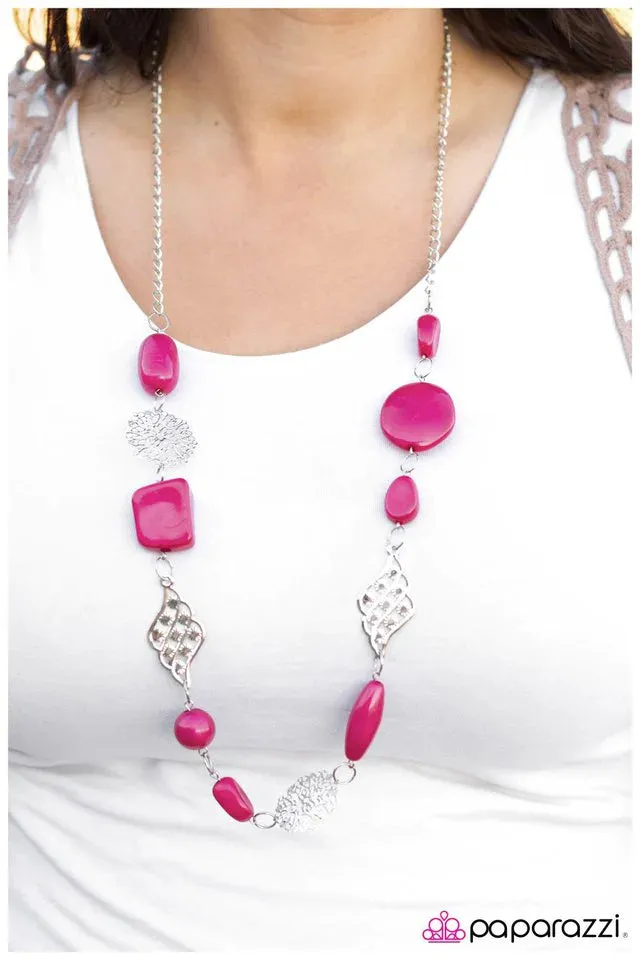 Paparazzi Necklace ~ Let Me Elaborate - Pink