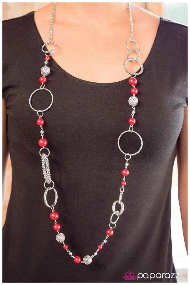 Paparazzi Necklace ~ The Name of the Game - Red