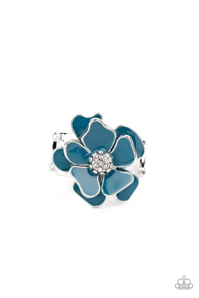 Paparazzi Ring ~ Hibiscus Holiday - Blue