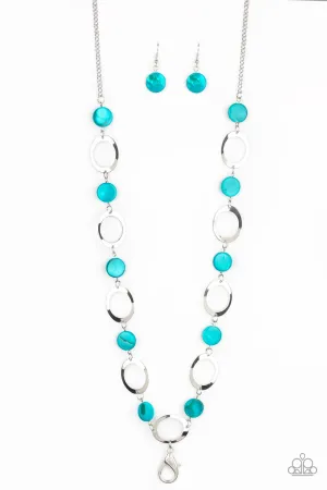 Paparazzi SHELL Your Soul - Blue Lanyard Necklace