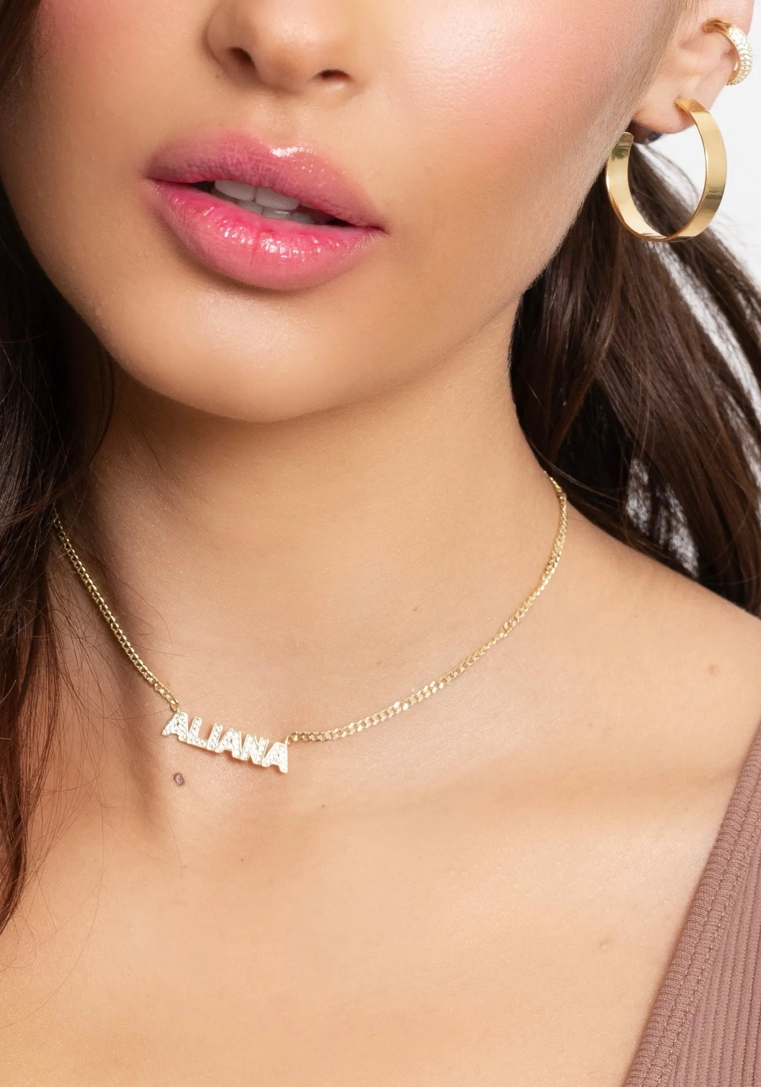 Pavé Nameplate Curb Necklace