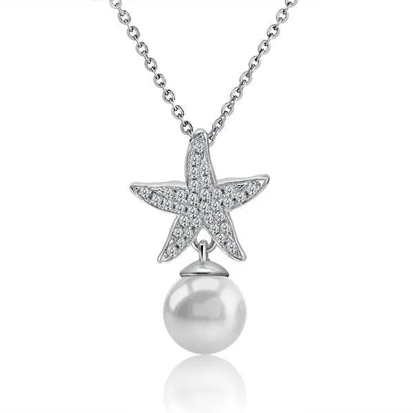 Pearl Pavé Sea Star Pendant