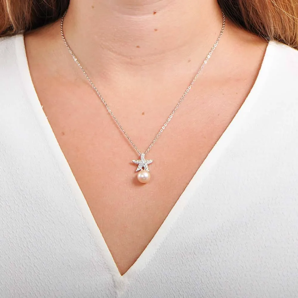 Pearl Pavé Sea Star Pendant