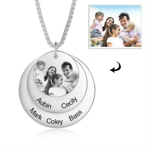 Personalized Engraved Name Necklace With Custom Family Photo