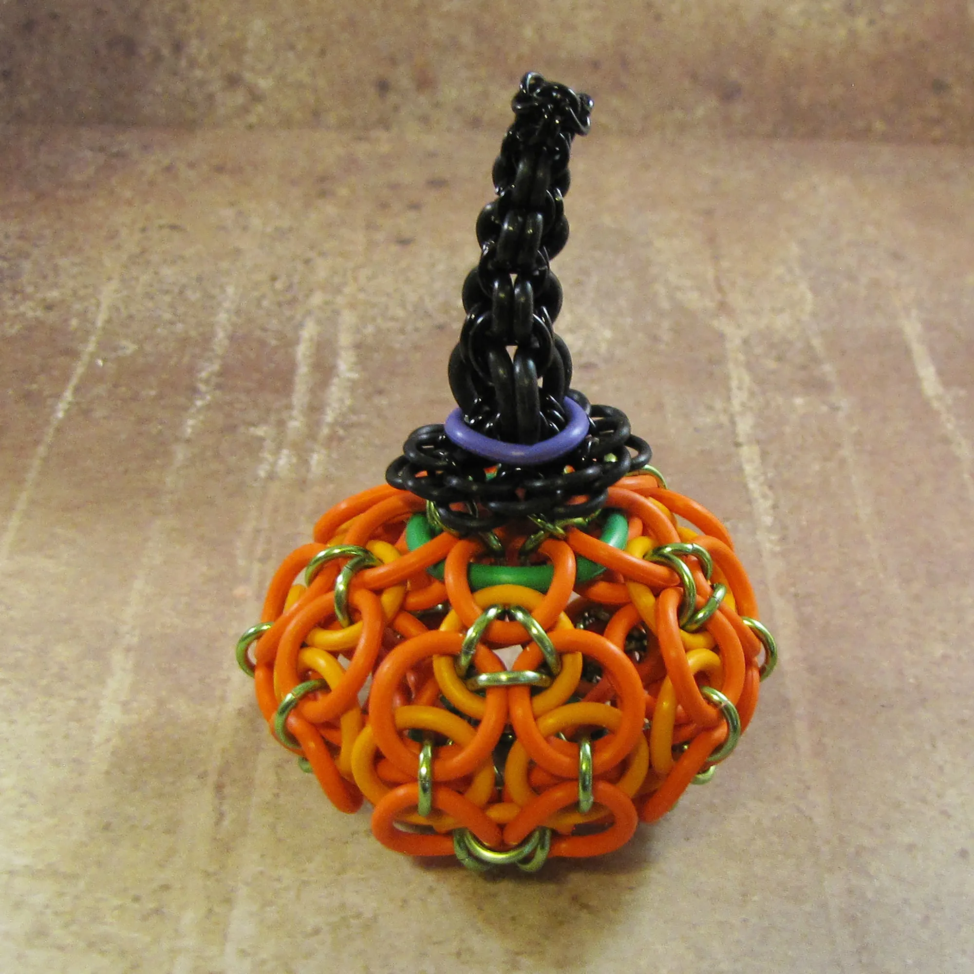 Pumpkin 3D Oriental Kaleidoscope Kit and Free Video - Coral, Bright Orange, Brown & Lime