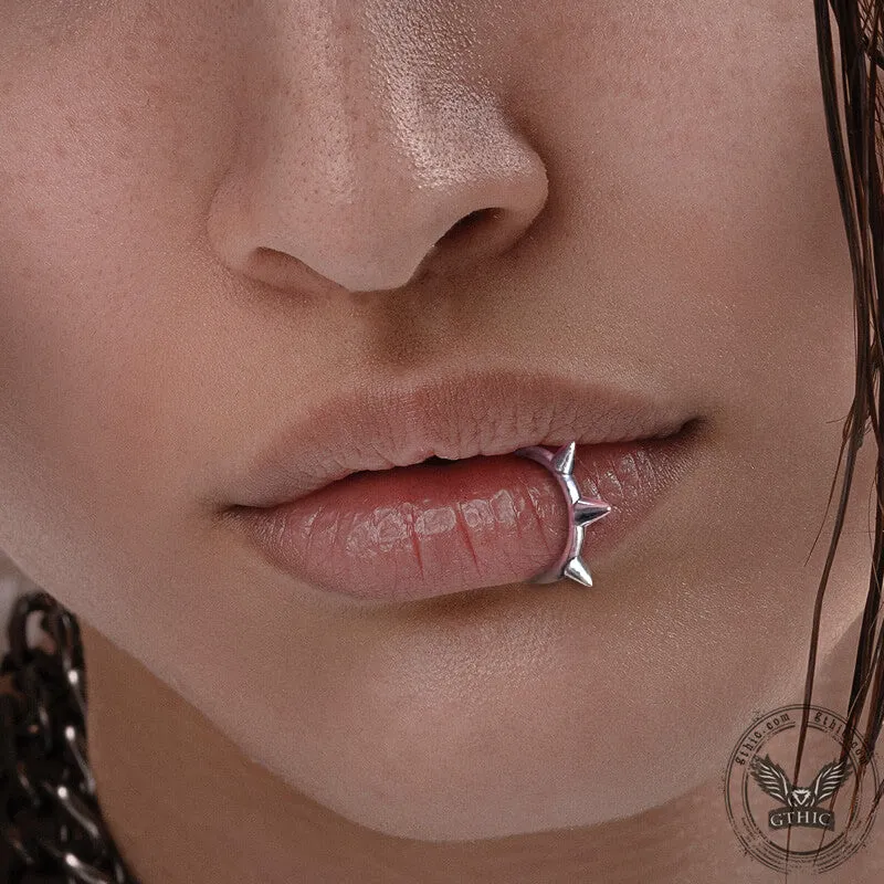 Punk Rivet Stainless Steel Hinged Segment Lip Ring