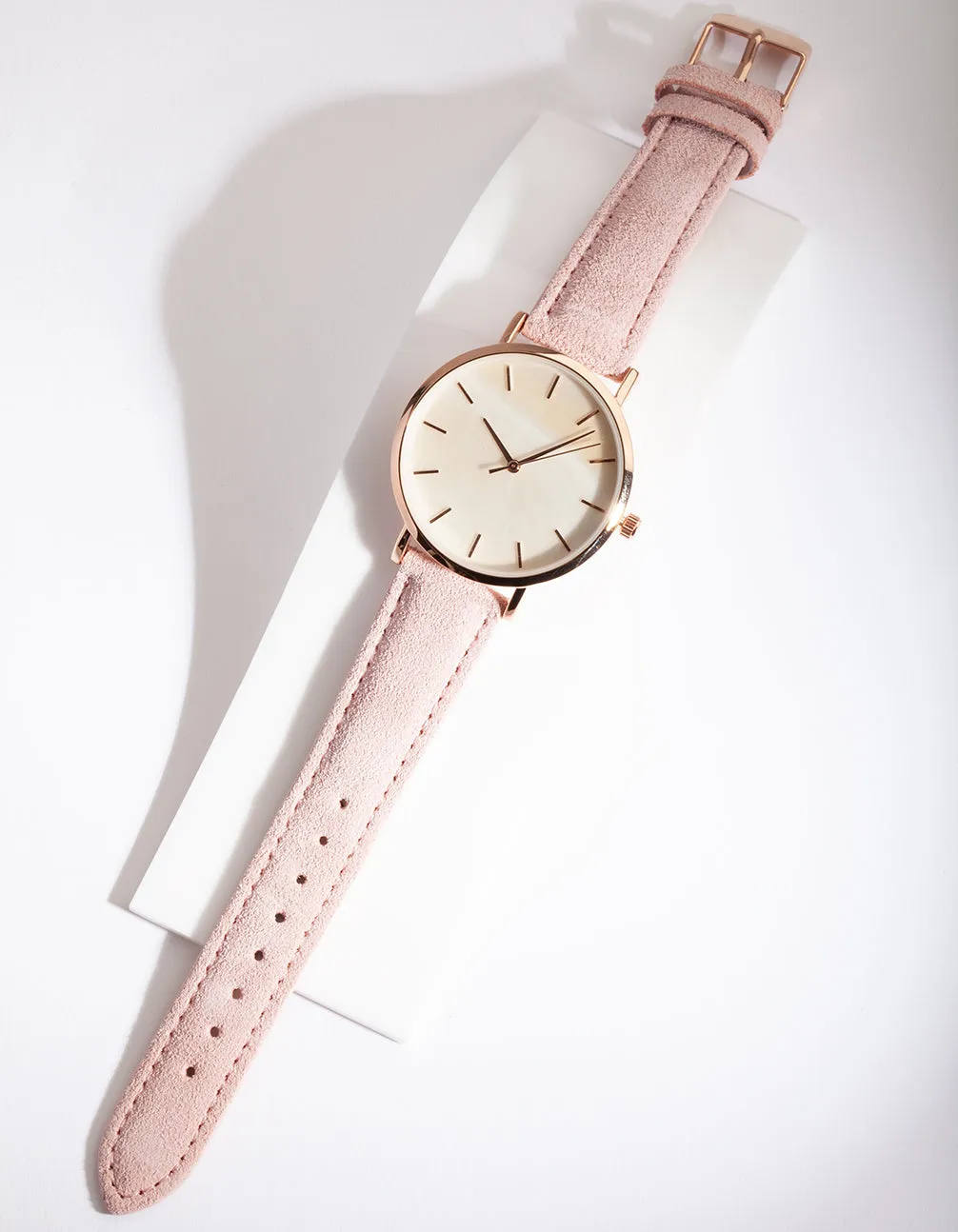 Rose Gold Pearl Leather Watch