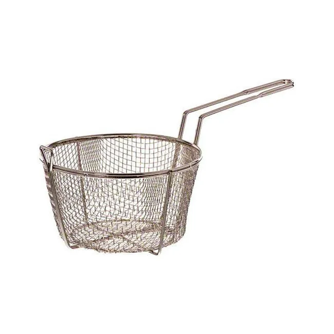 Round Nickel-Plated Fine Mesh Strainer / Fry Basket, 8.5"