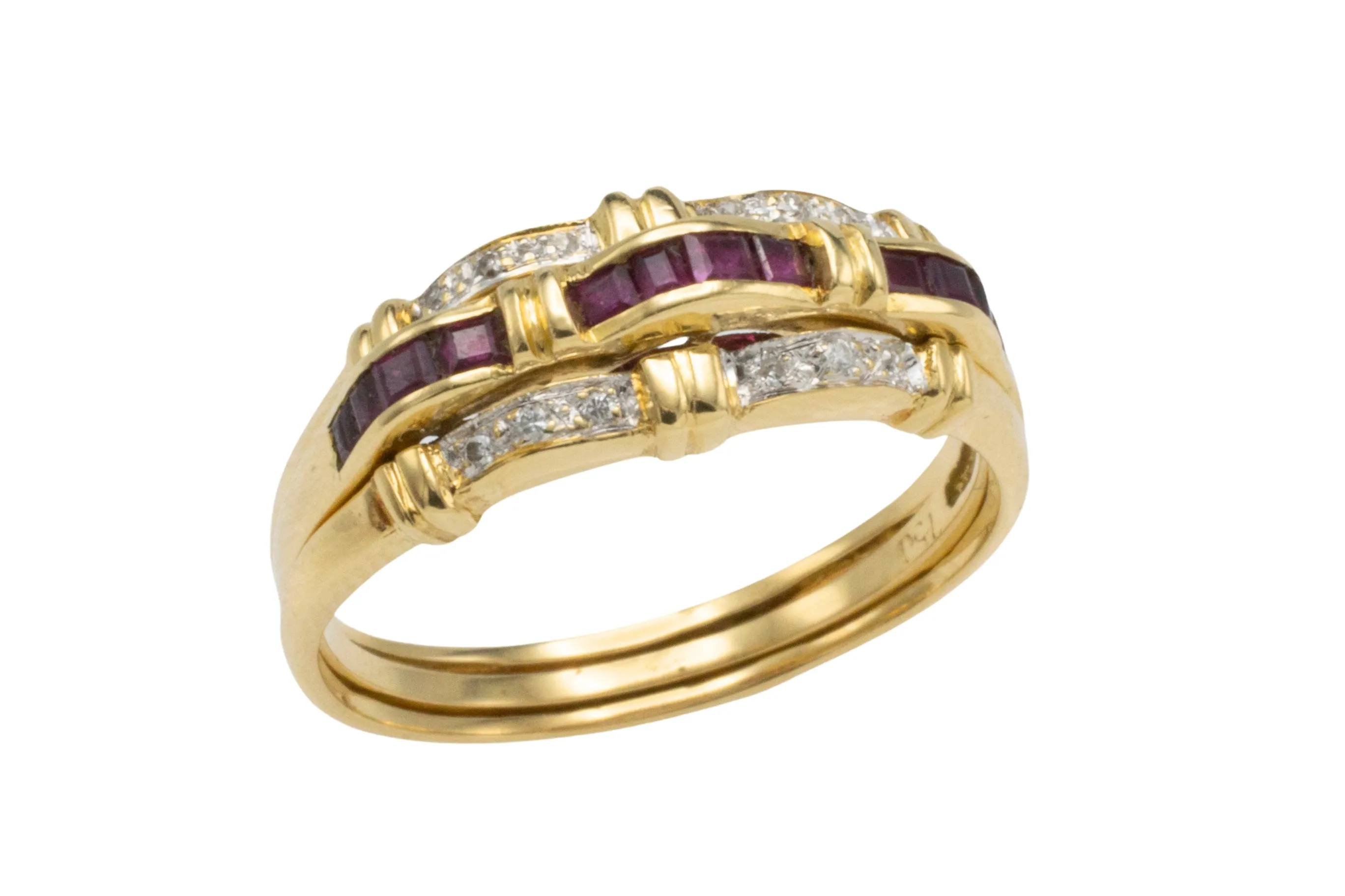 Ruby, emerald, sapphire and diamond interchangable ring