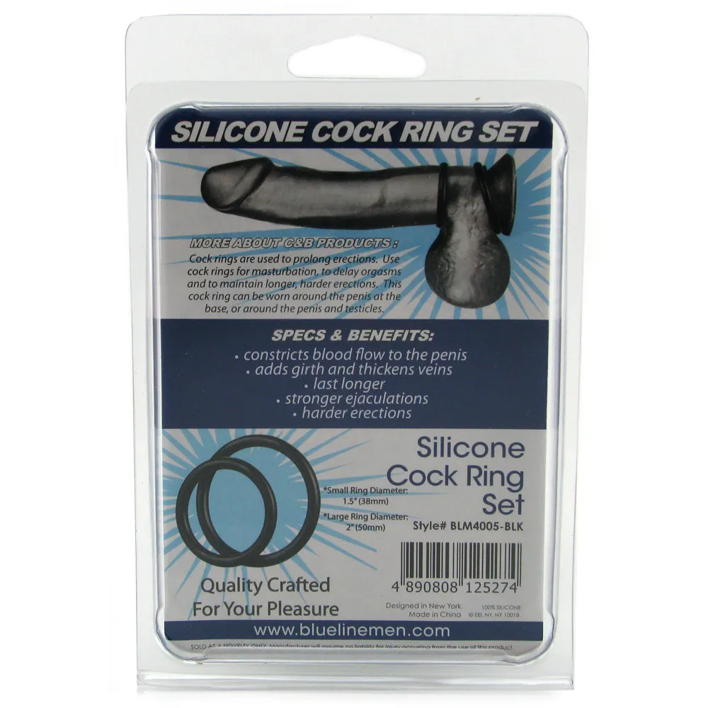 Silicone Cock Ring Set in Black