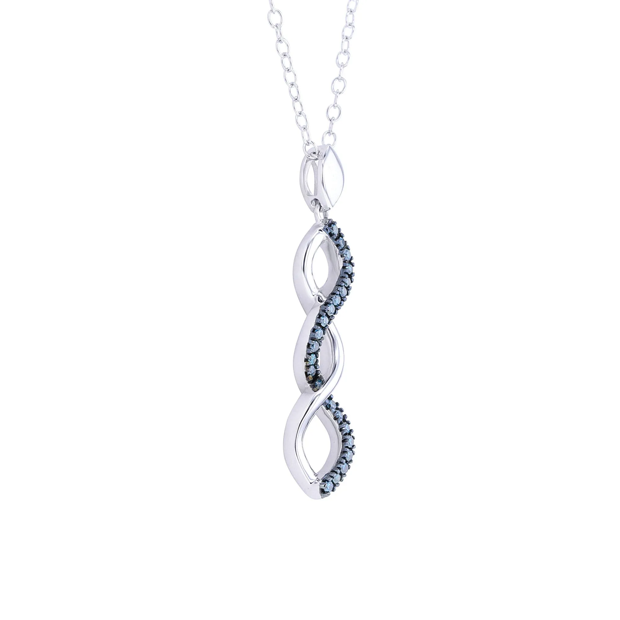 Silver Infinity Blue Diamond Necklace