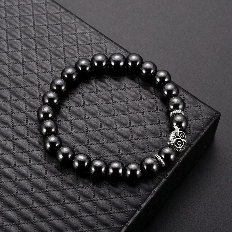 Simple And Fashionable Owl Black Gallstone Magnetic Magnet Bracelet