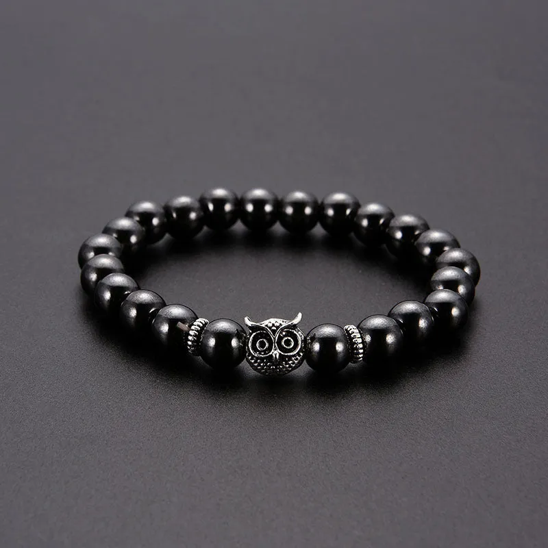 Simple And Fashionable Owl Black Gallstone Magnetic Magnet Bracelet