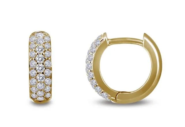 Simulated Diamond Huggie Hoop Earrings E0199CLG